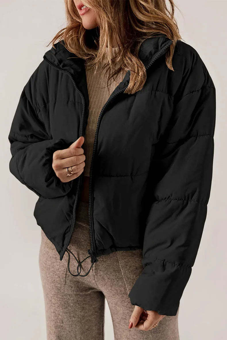 Puffer Jacket with Cinched Waist