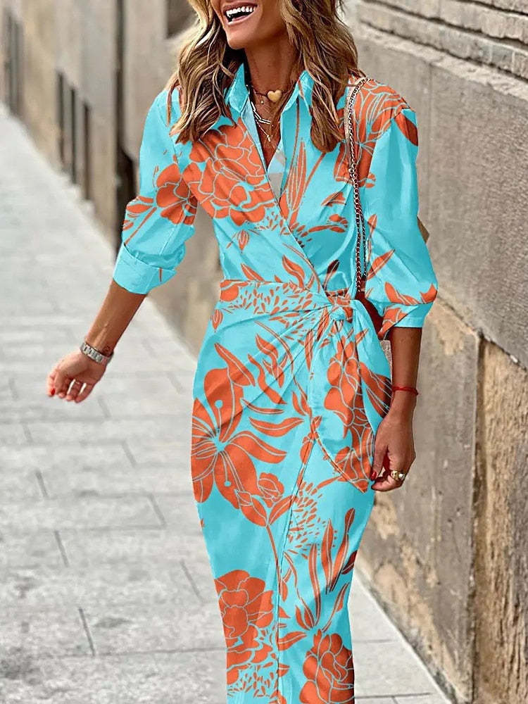 Striped Midi Shirt Dress