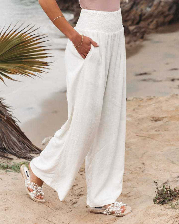 Wide Leg Linen Trousers