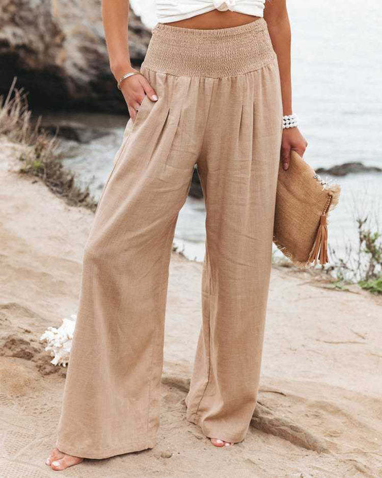 Wide Leg Linen Trousers