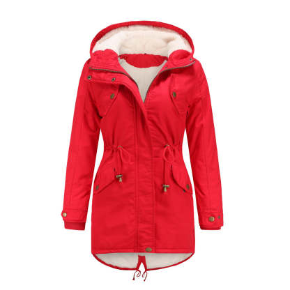 Casual Drawstring Hooded Jacket