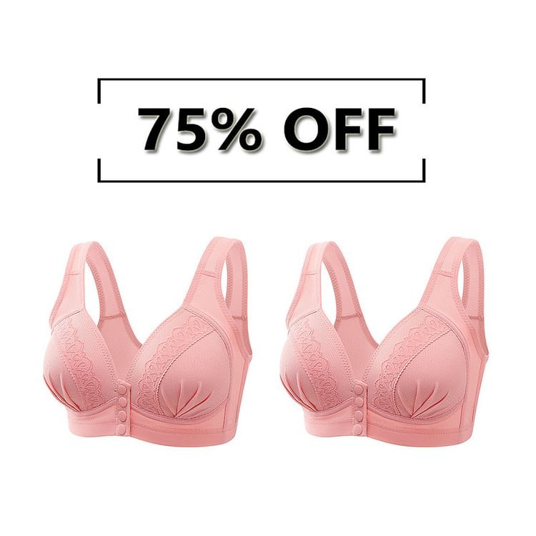 Front Button Breathable Skin-Friendly Cotton Bra