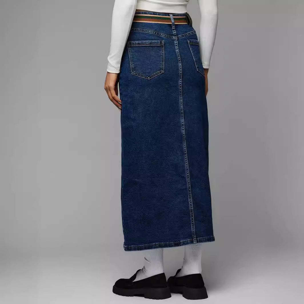 Split Denim Skirt