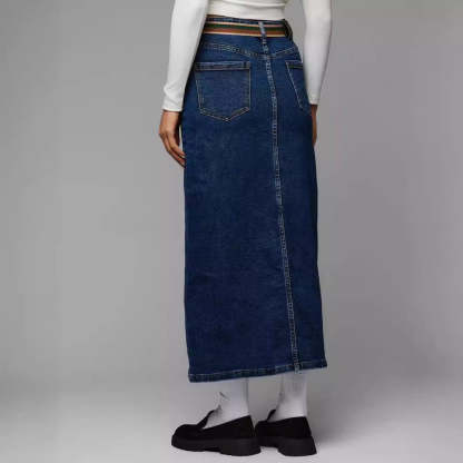 Split Denim Skirt
