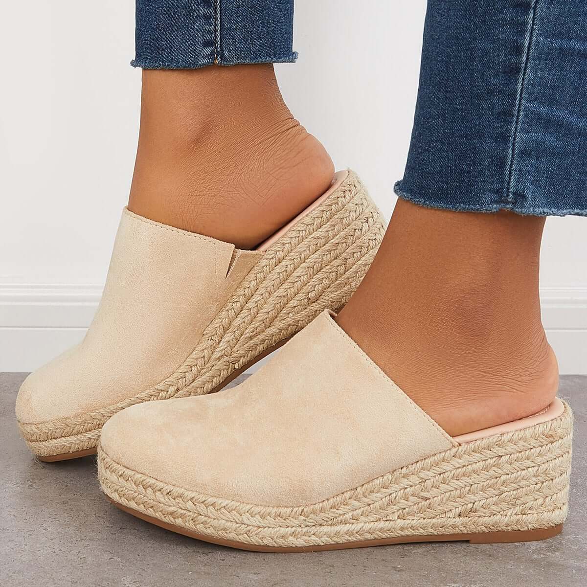 Women's Espadrilles Mule Wedges Platform Slip on Backless Sandals