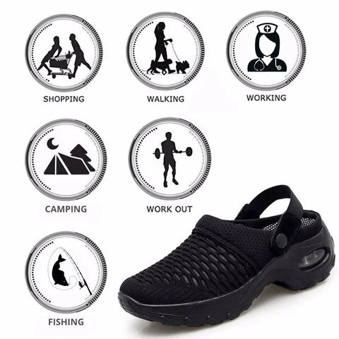 Women's Summer Breathable Mesh Air Cushion Outdoor Walking Slippers Orthopedic Walking Sandals