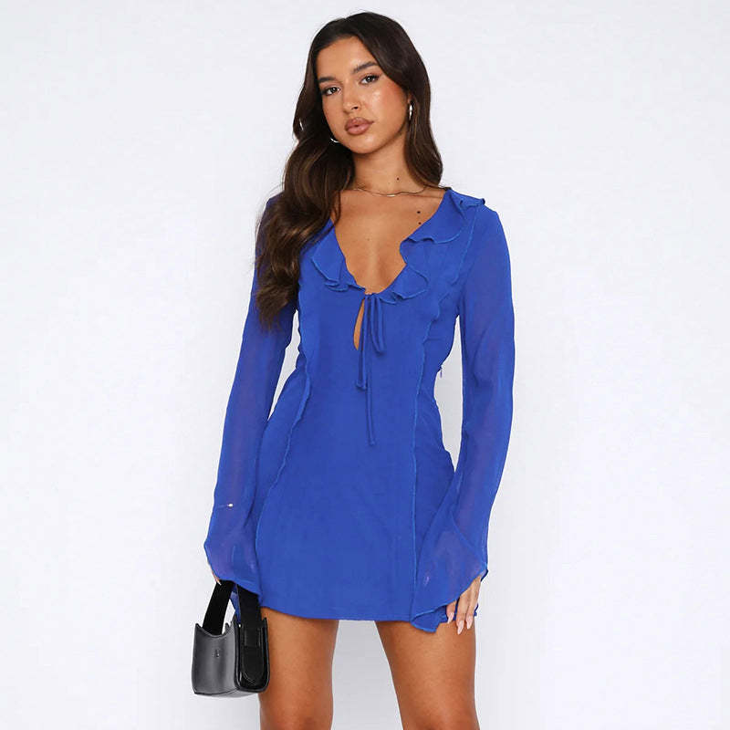 Mini Dress with Sheer Sleeves