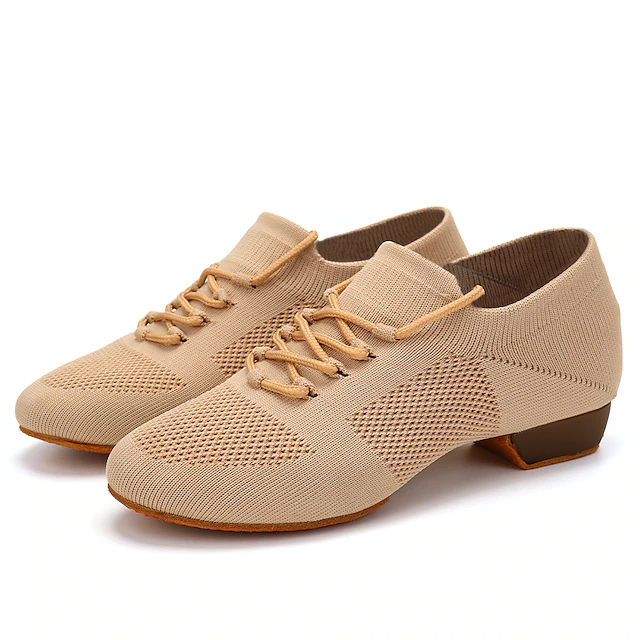 Women's Latin Dance Practice Shoes Lace-Up Closed Toe Ballroom Salsa D