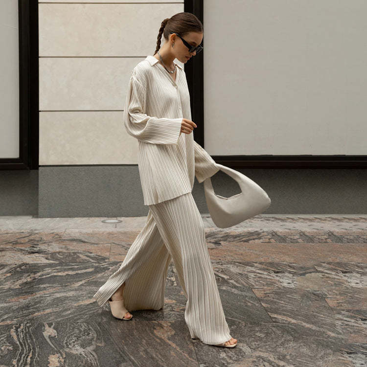 Pleated Pantsuit Set