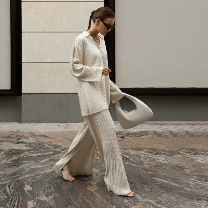 Pleated Pantsuit Set