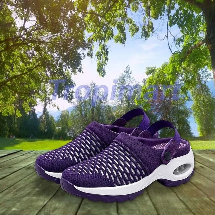 Women's Summer Breathable Mesh Air Cushion Outdoor Walking Slippers Orthopedic Walking Sandals