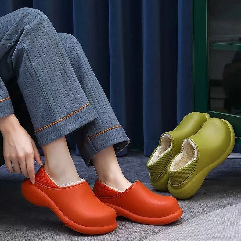 Women Cute Fur Slippers Elastic EVA Winter Shoes