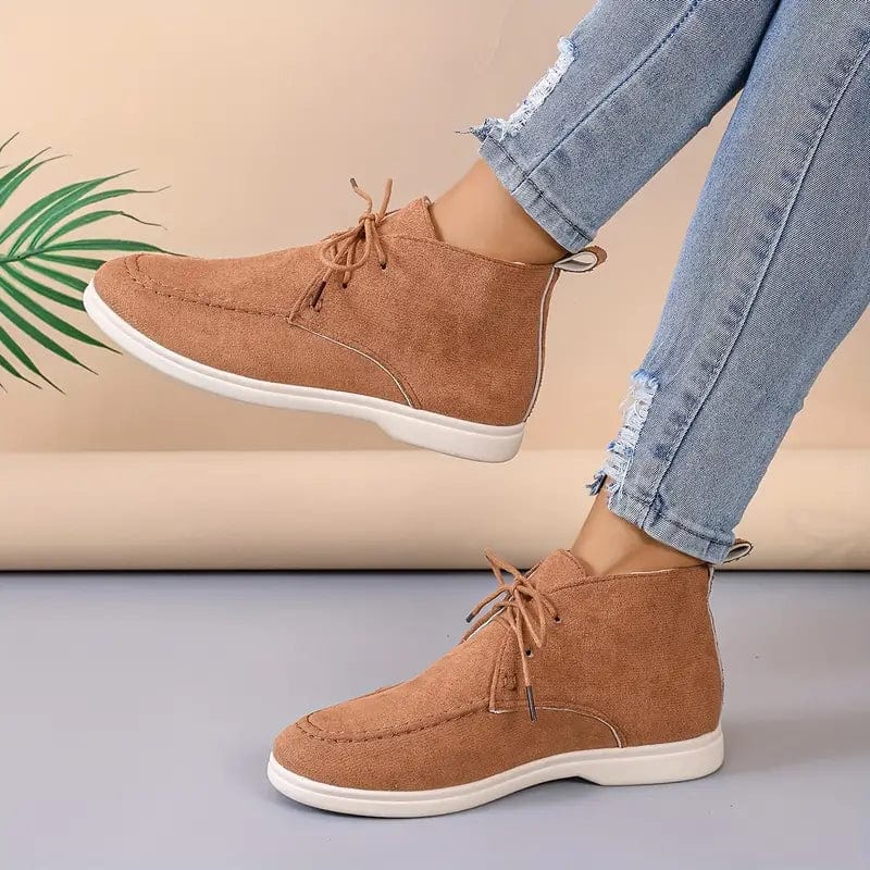Casual Suede Lace-up Flat Desert Boots