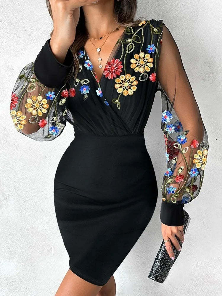 Sheer Sleeve dycon Dress