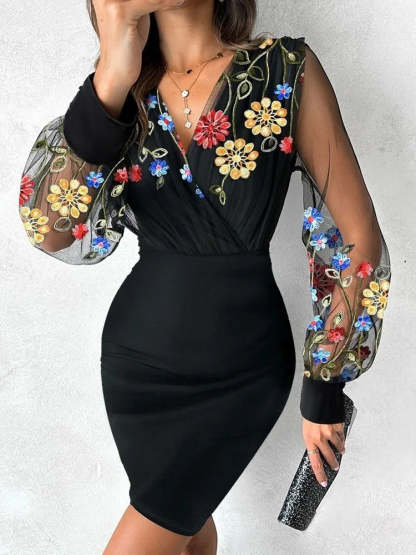 Sheer Sleeve dycon Dress