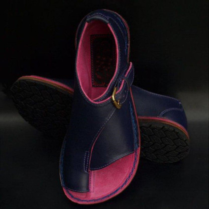 Women's Orthopedic Open Toe Leather Flat Bunion Sandals
