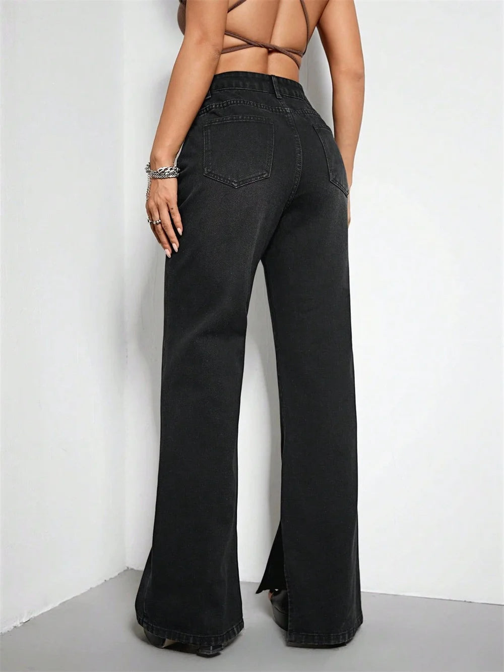 High-Waisted Flared Jeans