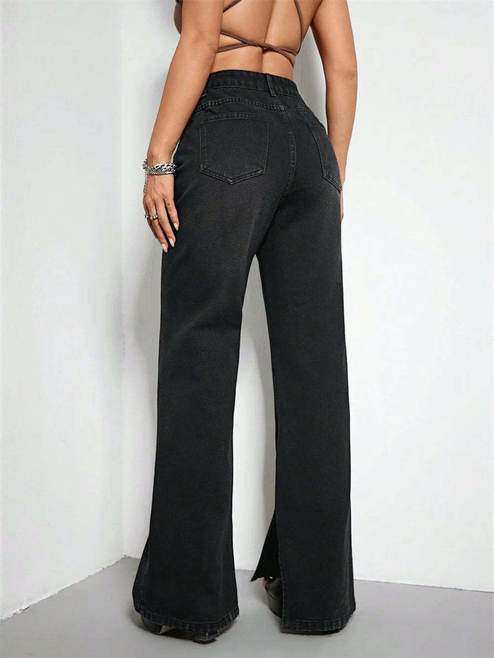 High-Waisted Flared Jeans
