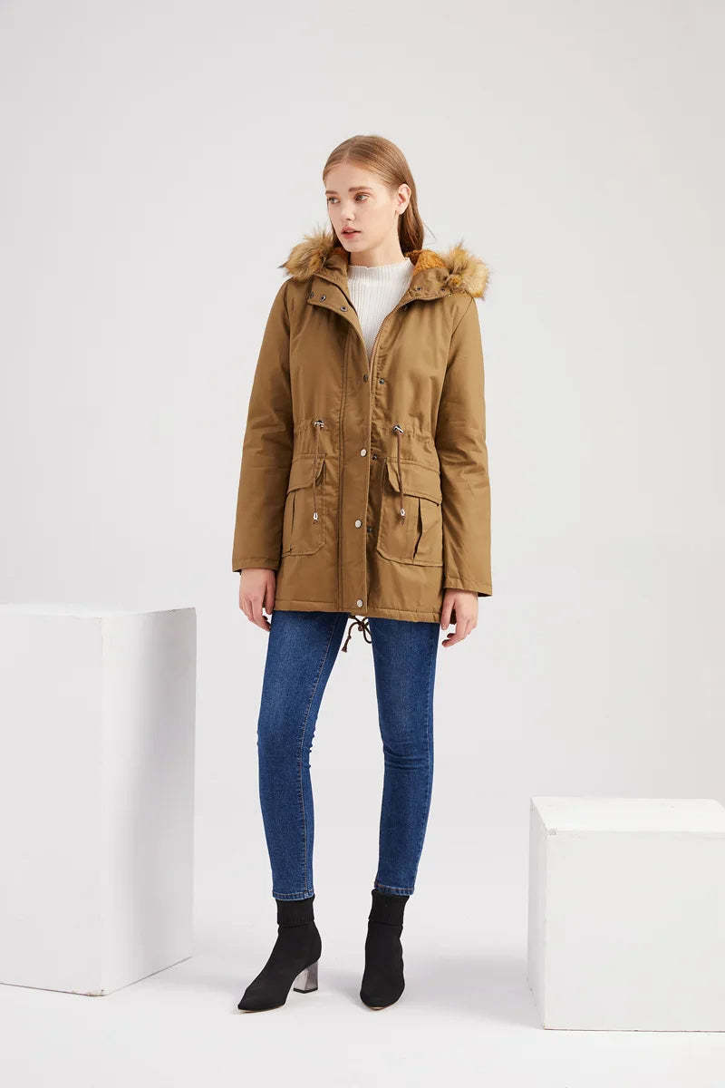 Faux Fur Hooded Winter Parka
