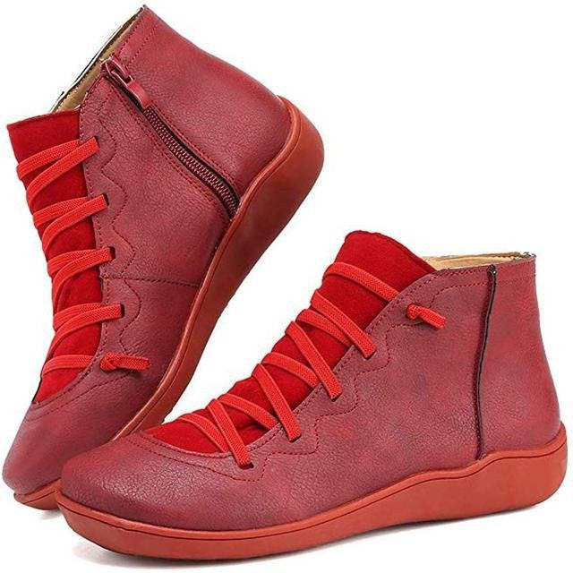 Women Leather Waterproof Orthopedic Vintage Boots