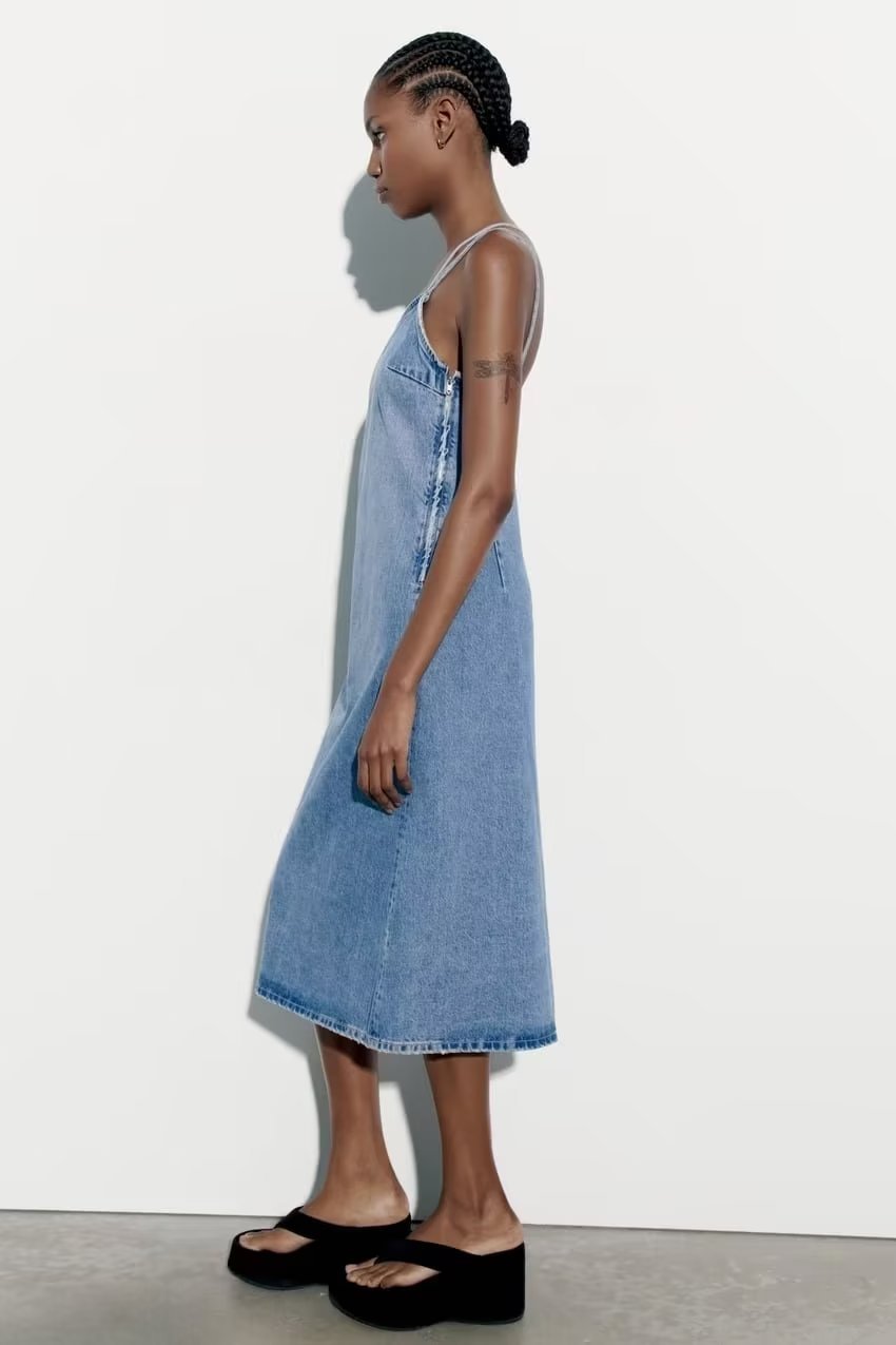 Asymmetrical Denim Dress
