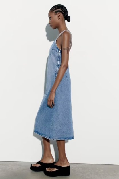  Asymmetrical Denim Dress