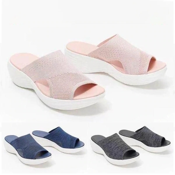 Upgraded Stretch Orthotic Slide Sandals, Knitted Sports Corrective Sandal