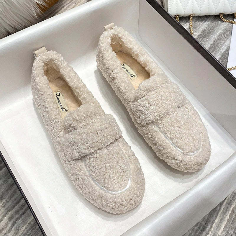 Winter Plush Slip-On Outdoor Loafer Shoes