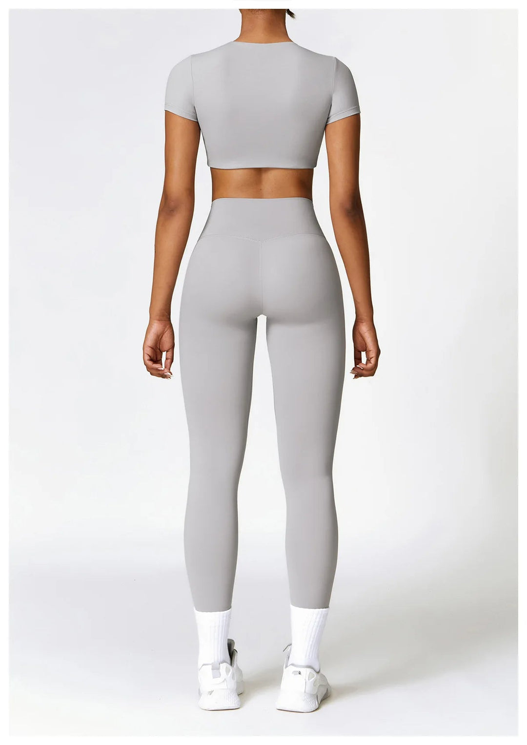 Seam Yoga Set With Crop Top