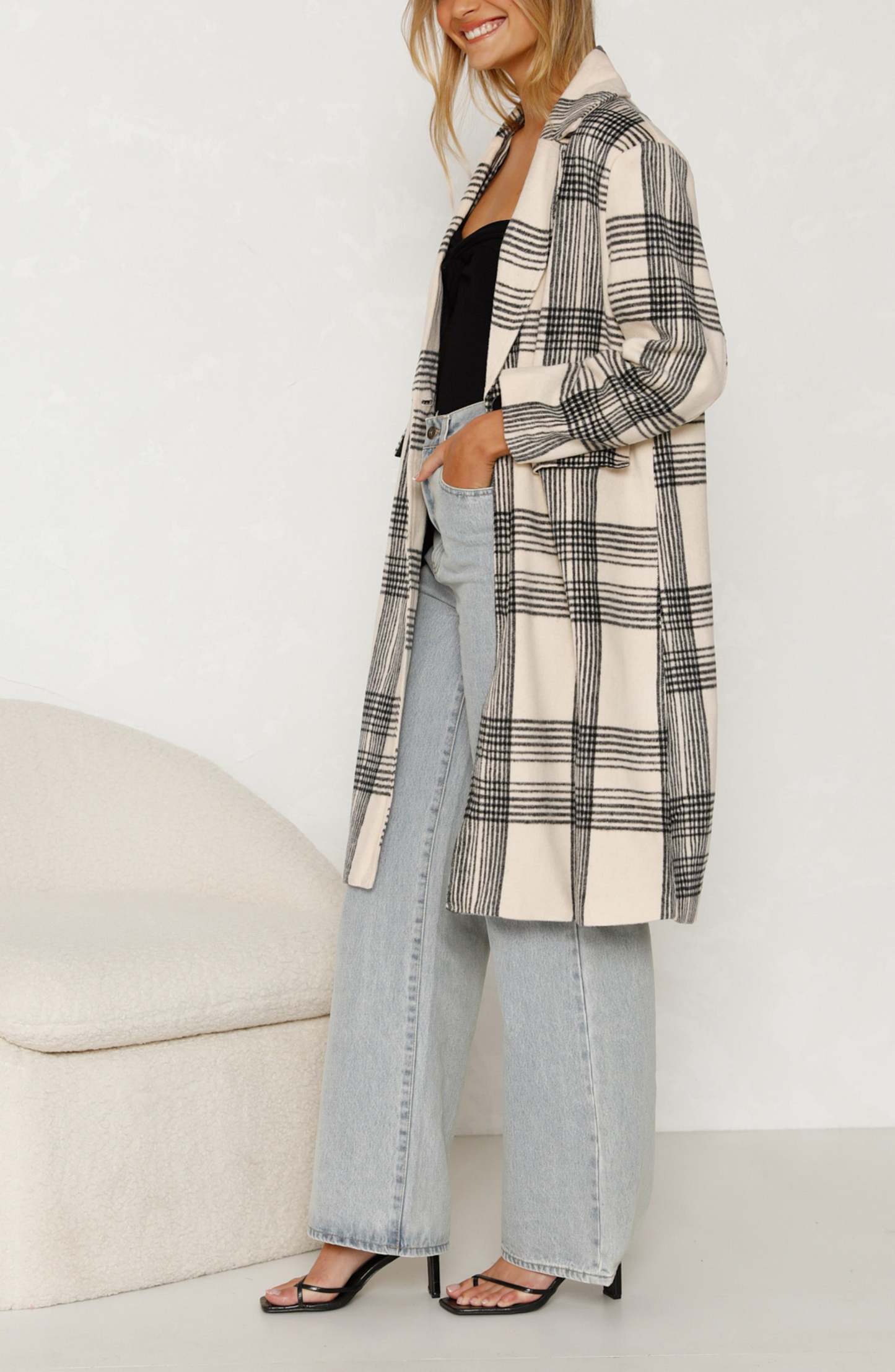 Plaid Longline Coat