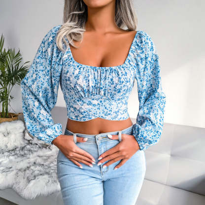 Milkmaiden Top With Floral Print