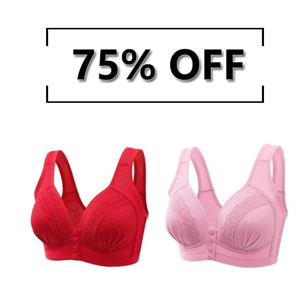 Front Button Breathable Skin-Friendly Cotton Bra