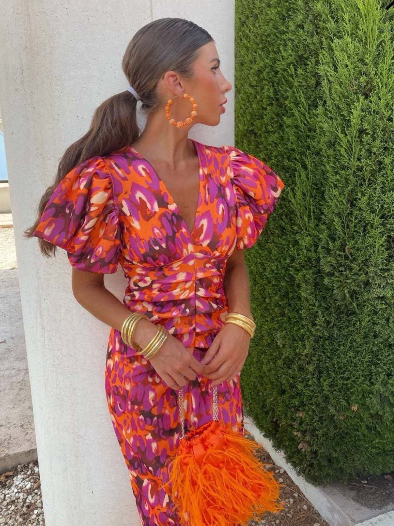 Puff Sleeve Maxi Dress