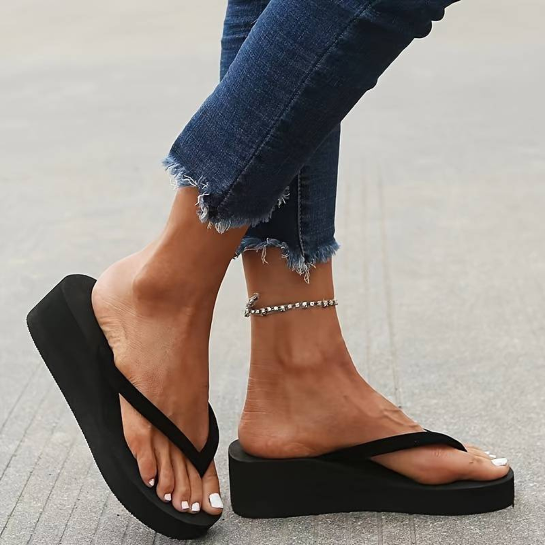 Comfortable Wedge-Heel Flip-Flops for Summer
