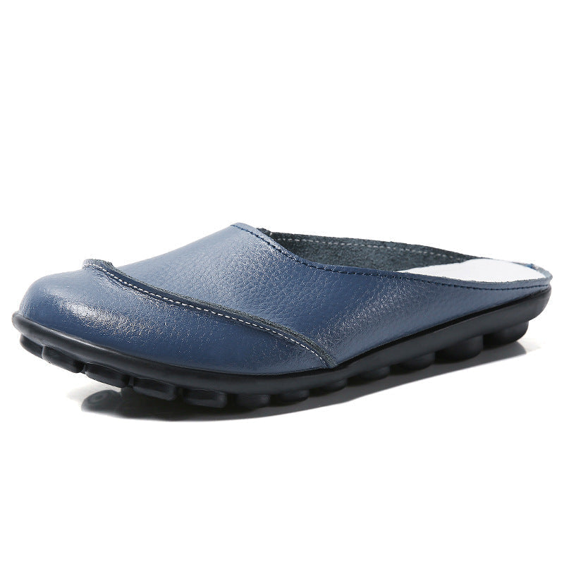 Slip On Loafers Slippers Wear Leather Soft Soles And Comfortable Flat Shoes