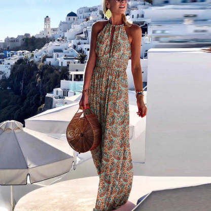 Ho Maxi Dress With Halter Neck