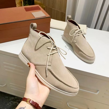 Casual Suede Lace-up Flat Desert Boots