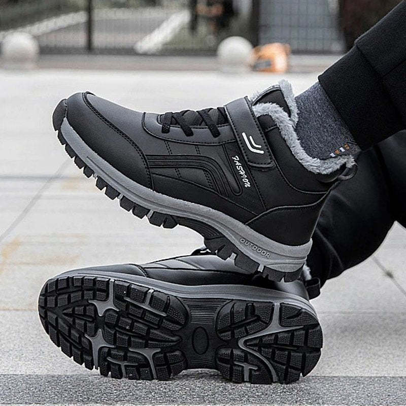 Men Velcro Fur Ankle Boots Waterproof Orthopedic Shoes