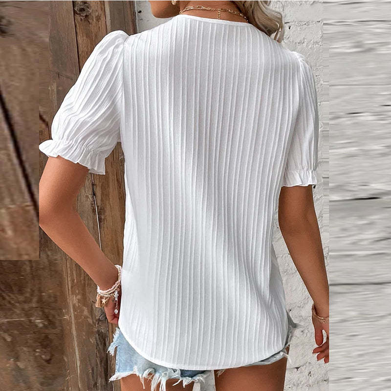 Women's Blouse With Puffed Sleeves