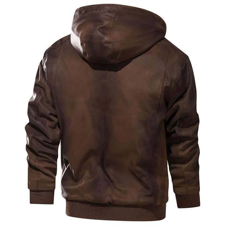 Leather Jacket With Hood