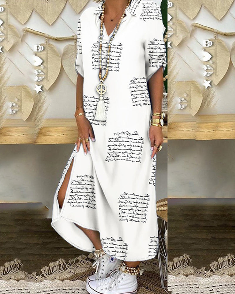  Shirt Dress with Slit