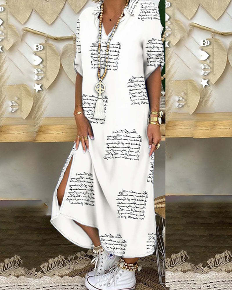 Shirt Dress with Slit