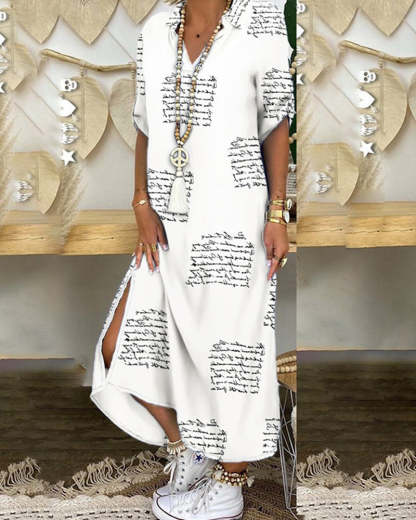  Shirt Dress with Slit