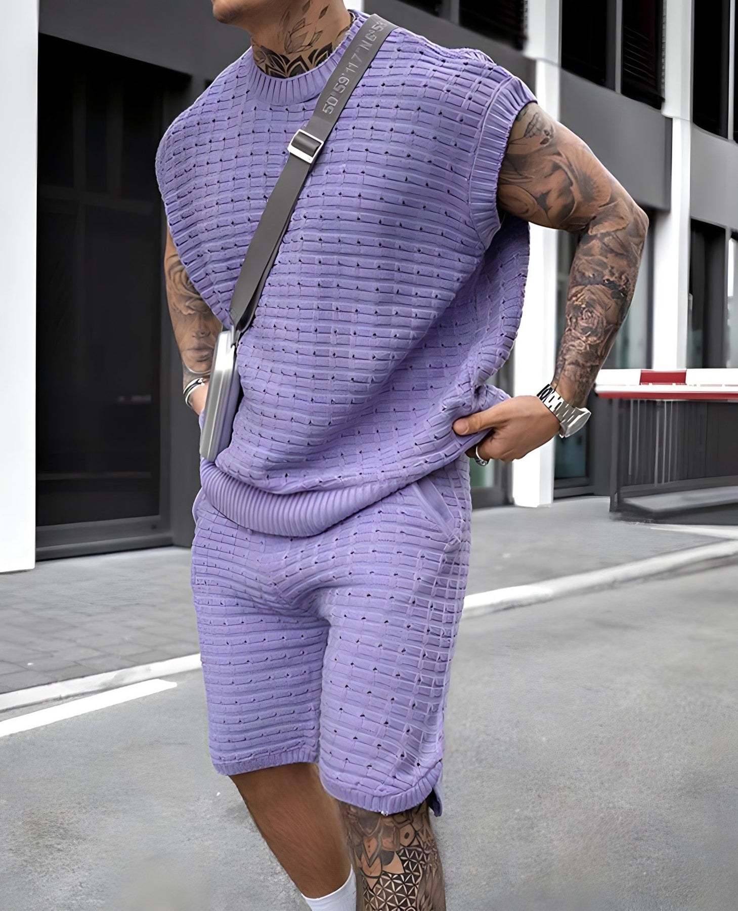 Sleeveless Knitted Men's Set
