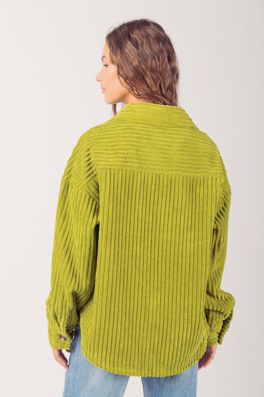 Autumn Corduroy Textured Button-Up Jacket