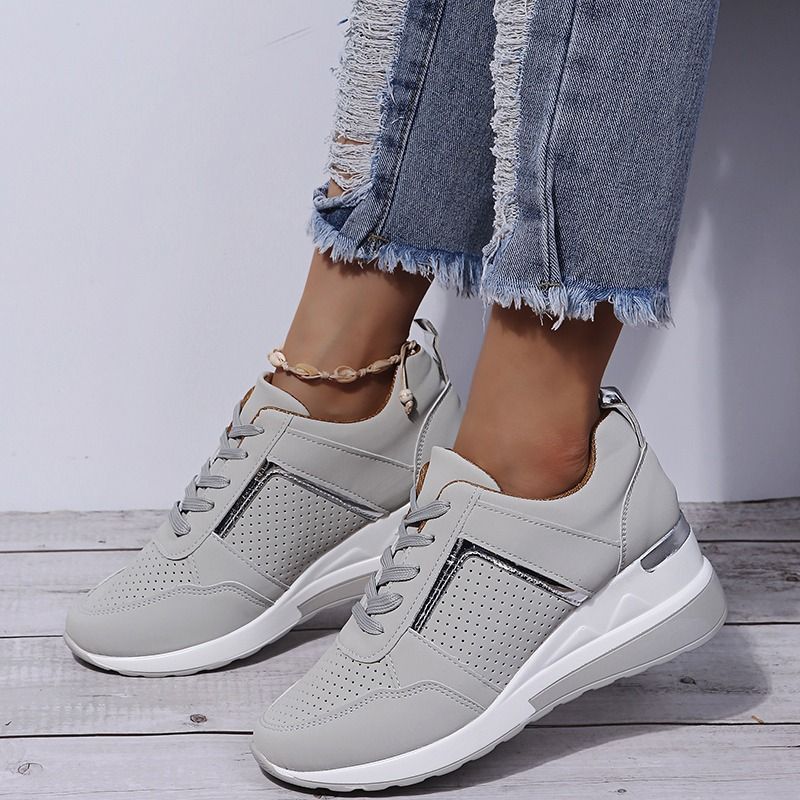 Orthopedic Lace-up Wedge Sneakers