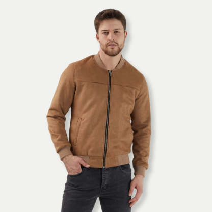 Men's Suede Bomber Jacket