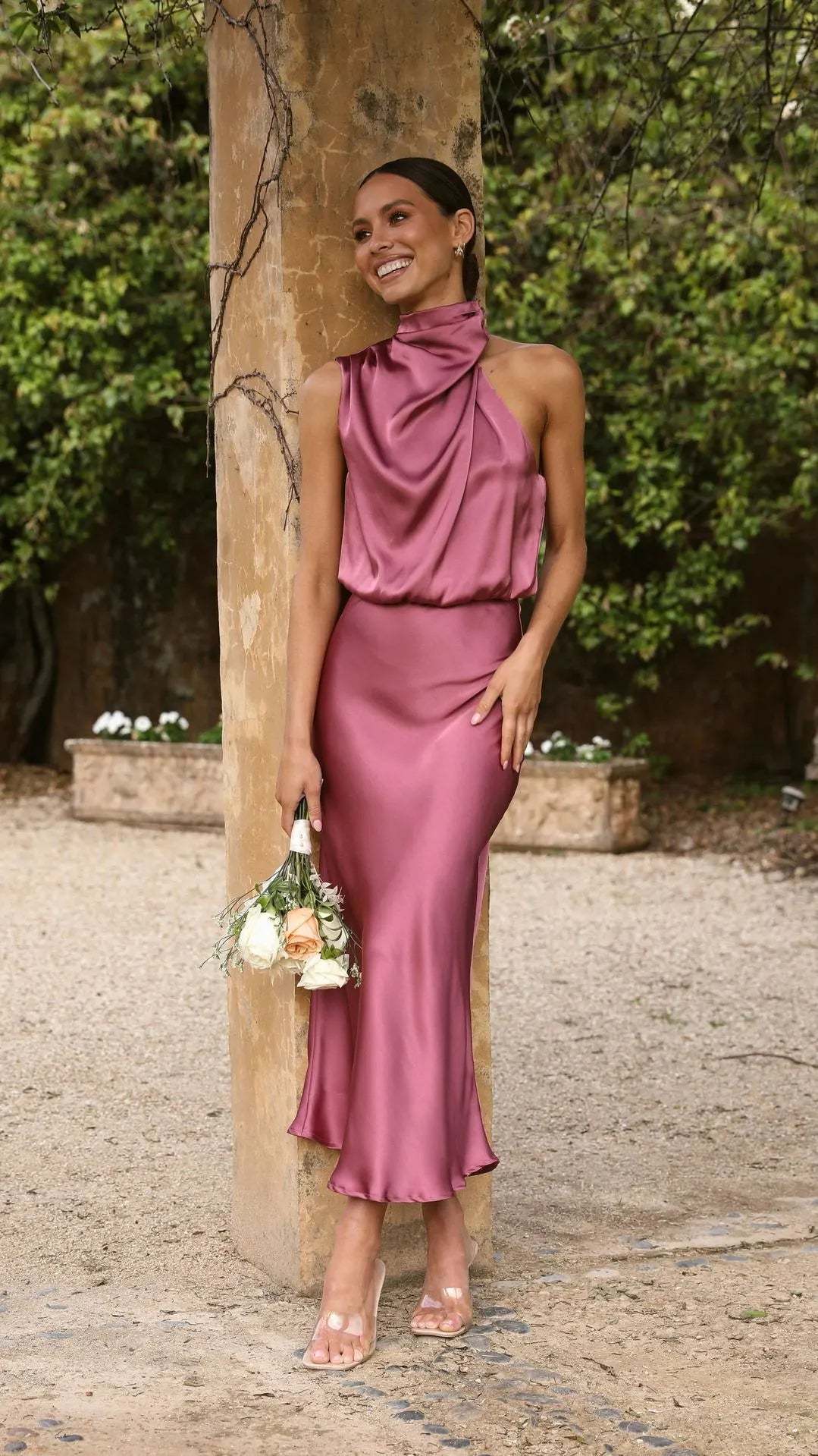 One-shoulder formal dress