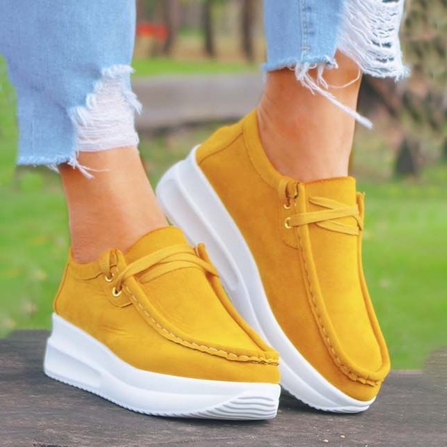 Women’s Fashionable And Comfortable Lace-Up Platform Casual Shoes