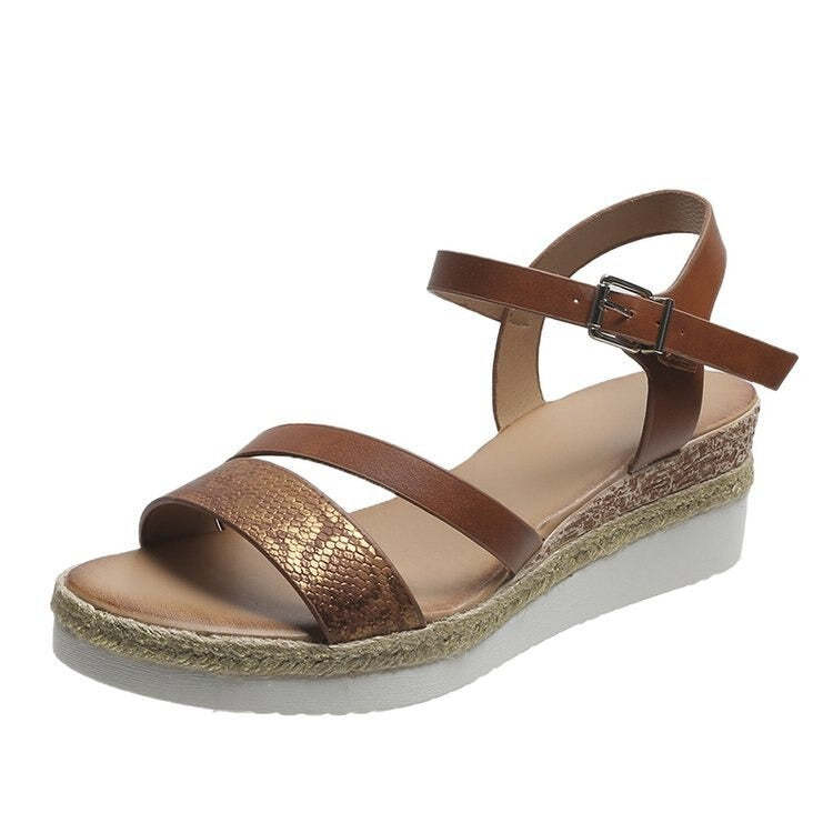 Women Orthopedic Sandals Comfy Anti-slip Soles Buckle Strap